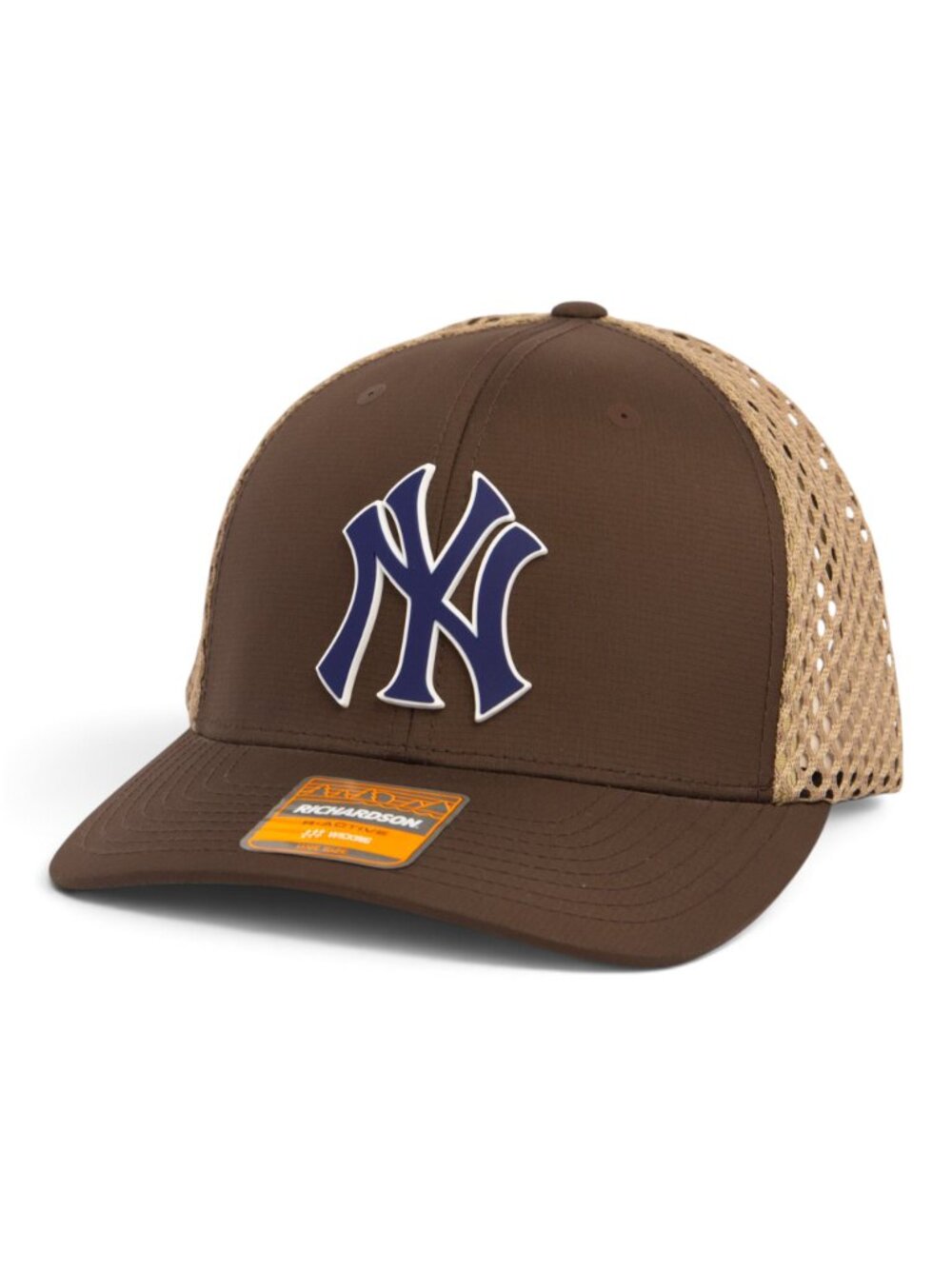 New York Yankees NY Navy 3D Snapback Tilikum Trucker Hat- Brown/ Tan